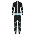 thumbnail image 6 of iiniim Kids Girls Athletic Tracksuit Stripe Long Sleeve Zipper Sweatshirt with Athletic Leggings Set Light Blue 16, 6 of 7