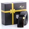 thumbnail image 1 of Amedeo Exclusive Gold & Black Automatic Ratchet Belt  No Holes, Micro-Adjust Perfect Fit, 1 of 2
