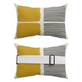 thumbnail image 2 of Pack of 4 Outdoor Lumbar Pillow Covers 11x16 Inch, Yellow Waterproof Throw Pillow Covers Set, Modern Painting Farmhouse Striped Abstract Art Decorative Cushion Cases for Patio Porch Car, 2 of 7