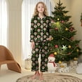 thumbnail image 2 of Gubotare Kids Christmas Pajamas Matching Sets Kids Boys Girls Toddler Solid Daily Pyjamas Sleepwear Set Basic Size 13-14 (Green,13-14 Years), 2 of 6