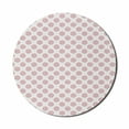thumbnail image 1 of Abstract Mouse Pad for Computers, Geometric Pattern with Repeating Big and Small Circles on White Backdrop, Round Non-Slip Thick Rubber Modern Mousepad, 8" Round, Pale Pink and Grey, by Ambesonne, 1 of 2