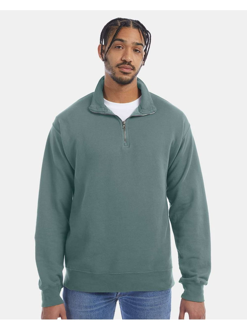Hanes Kelleys  Ohio 半袖スウェット ComfortWash by Hanes GDH425 Garment-Dyed Quarter-Zip Sweatshirt