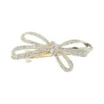 thumbnail image 5 of Unique Bargains 1 Pc Hair Clips Exquisite Rhinestone Charming Bow Spring Clip Hairdo Clip Gold Tone Transparent, 5 of 5