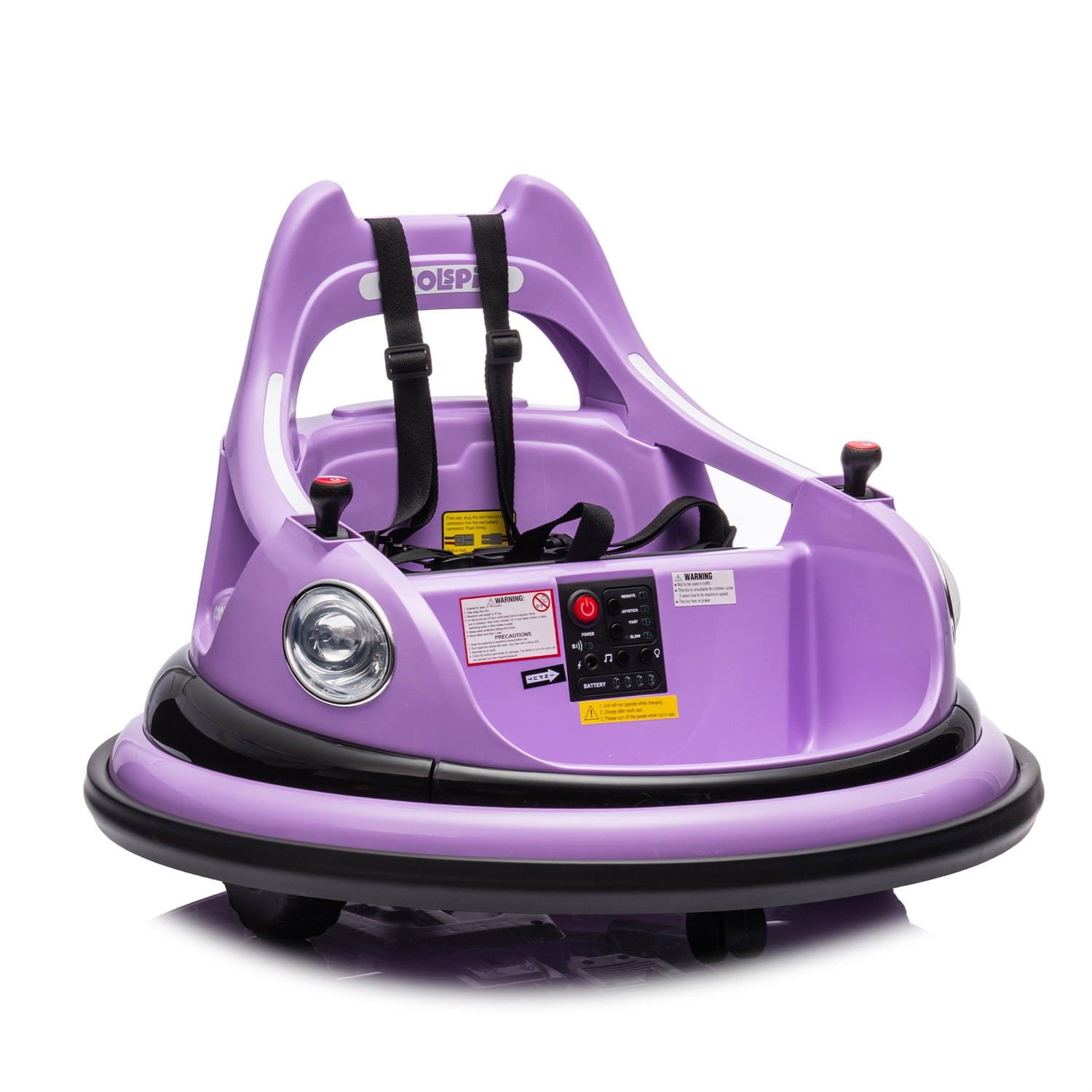 CIPACHO 12V Electric Ride On Bumper Car for Kids & Toddlers 1.5-5 Years Old, Baby Bumping Toy Gifts, LED Lights, 360 Degree Spin, Purple CIPACHO 12V Electric Ride On Bumper Car for Kids & Toddlers 1.5-5 Years Old, Baby Bumping Toy Gifts, LED Lights, 360 Degree Spin, Purple