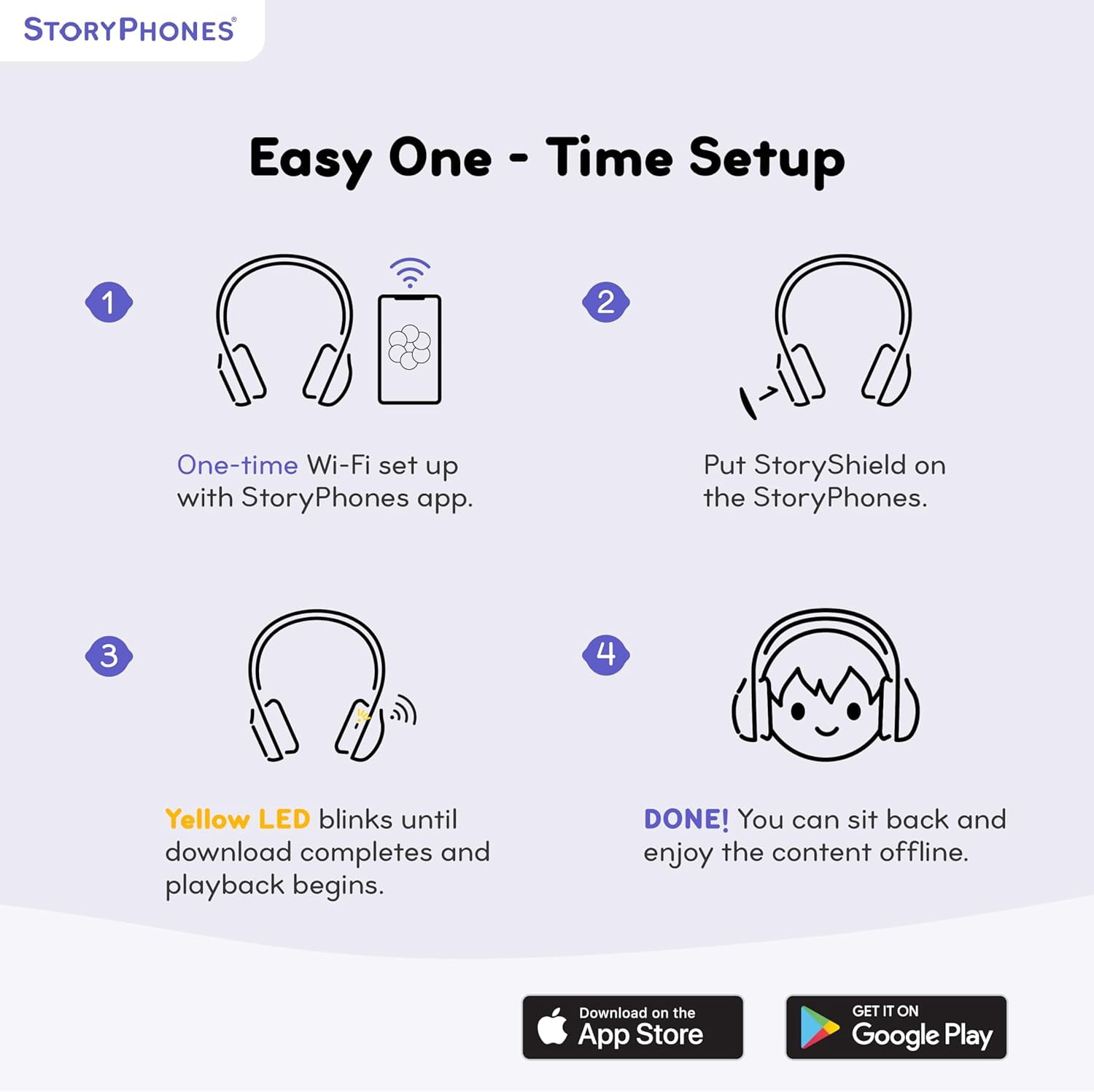 Disney StoryPhones Storytelling Foldable Bluetooth Kids Headphones, Intro Bundle with Mickey Mouse Story Disk Rose Pink