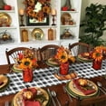 thumbnail image 4 of Fall Table Runner Orange Pumpkin Thanksgiving Decorations Black White Plaid Autumn Table Runners Fall Decor for Dinner Kitchen Thankgiving Holiday Party 13x108 inch, 4 of 8
