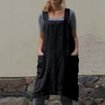 thumbnail image 2 of 2026 Cotton Linen Apron Cross Back Apron for Womens with Pockets Pinafore Dress for Baking Cooking Black XL, 2 of 6