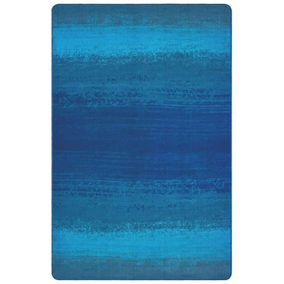 Carpets for Kids® Pixel Perfect Collection™ Water Stripes Activity Rug, 6' x 9', Blue