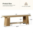 thumbnail image 5 of Demi Bonn 59" 2-Tier Farmhouse Entryway Bench - Extra Long Shoe Bench with Storage Shelves, End of Bed Seat, for Hallway/Bedroom/Living Room, Natural, 5 of 5