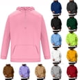 thumbnail image 5 of Chiccall Mens Fleece Hoodie Loose Fit Drawstring Long Sleeve Hooded Sweatshirts Winter Casual Warm Athletic Outdoor Pullover with Pocket, 5 of 5