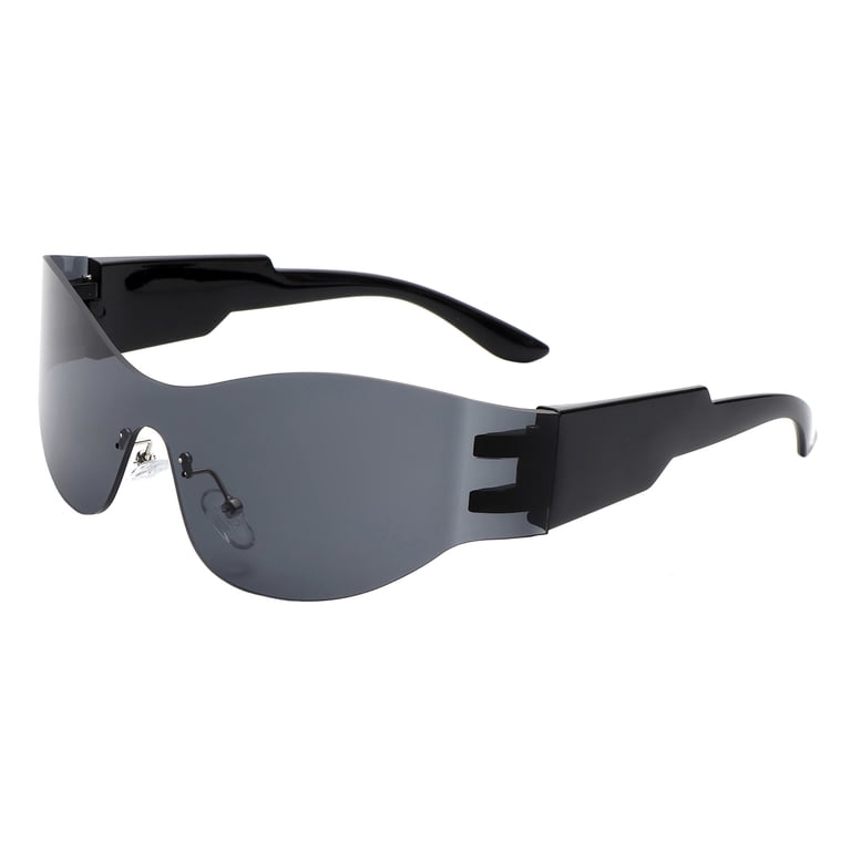 Rimless Shield Sunglasses Oval Aerodynamic Futuristic  display picture 3