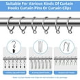 thumbnail image 4 of 48 Pack Curtain Rings with Eyelets, 1.5 Inch I D Metal Drapery Ring for Pinch Pleat Curtains, Drape Ring, Fits Up to 1.2 in Rod (Silver), 4 of 7