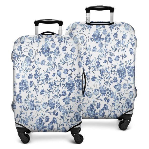 Pioneer Flower Floral Print Pattern Luggage Cover Fashion Suitcase Cover Baggage Covers Fit 25-28 Inch Luggage (Go Travel)