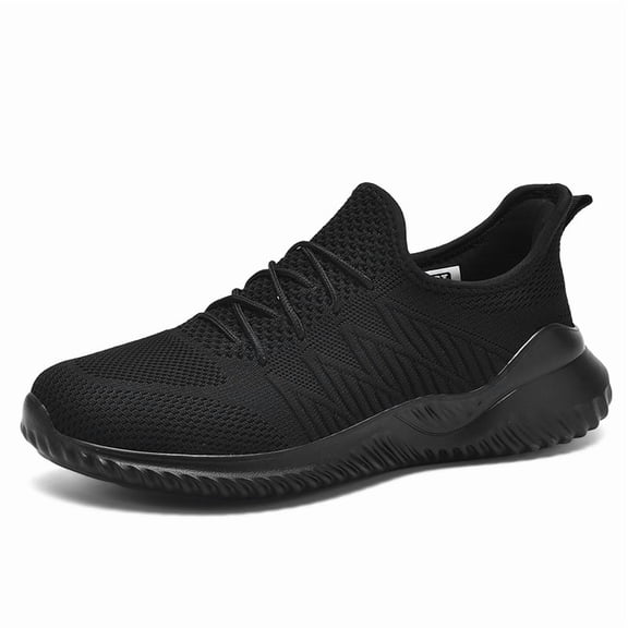 Men's White Breathable Knit Running Shoes, Lightweight Lace-Up Athletic Sneakers, Non-Slip Casual Footwear for Gym, Walking, and Everyday Activities