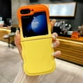 thumbnail image 2 of Case for Galaxy Z Flip 6,Galaxy Z Flip 6 Case,Gradient Cute Curly Wave Frame Shape Shockproof Bumper Soft Silicone Protective Phone Case for Samsung Galaxy Z Flip 6 5G,2024 (Orange/Yellow), 2 of 8