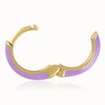thumbnail image 5 of Gold Plated Fancy Purple Enamel Huggie Hoop Earrings for Women, 5 of 5