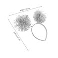 thumbnail image 2 of Silver Tinsel Pom Pom Headband for Party Kids Carnival Wear, 2 of 4