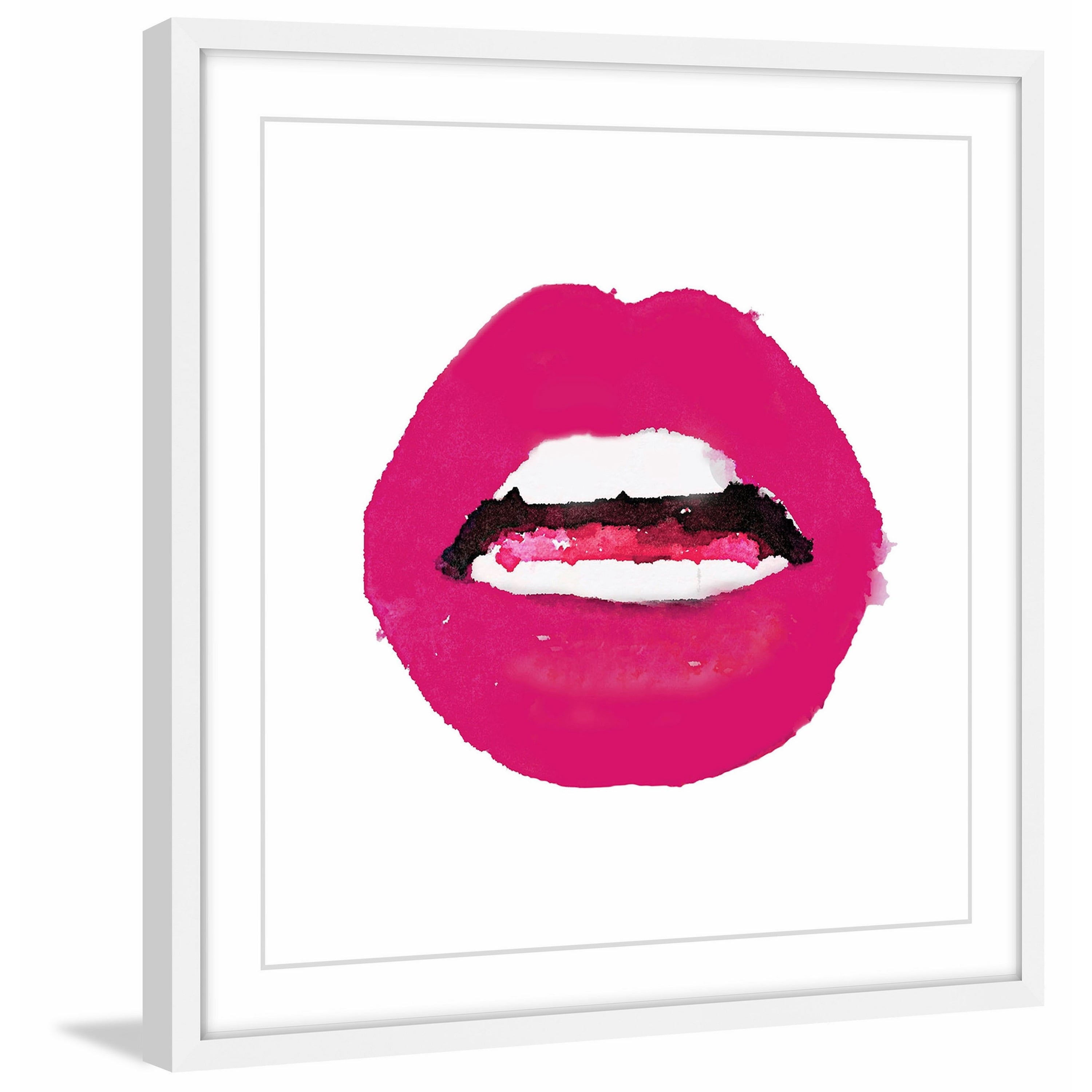 "Lips Colors Pink" Framed Painting Print