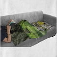 thumbnail image 6 of Garden Soft Flannel Fleece Throw Blanket, Japanese Park Style Recreational View with Pond Grass Stones and Trees Landscape Print, Cozy Plush for Indoor and Outdoor Use, 70" x 90", Green, by Ambesonne, 6 of 6