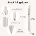 thumbnail image 2 of Biwat-Gel Pens, 5 Pcs 0.5mm Retractable Quick Dry Black Ink Fine Point Rolling Ball Gel Pen, Smooth Writing No Bleed for Journaling Note Taking, Home School Office Supplies, 2 of 4