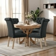 thumbnail image 6 of Subrtex Tufted Linen Fabric Upholstered Dining Chairs Set of 2 for Kitchen and Dining Room, Dark Gray, 6 of 6