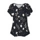 thumbnail image 4 of Tops de Algodón para Mujeres Cuello en V Moda Casual Manga Corta Primavera Verano Top para el Hogar Y Diario, 4 of 6