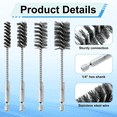 thumbnail image 3 of 8pcs Bore Brush, Stainless Steel Wire Brush Drill Attachments with 1/4 Inch Hex Shank Twisted Wire Cleaning Tools, 3 of 4