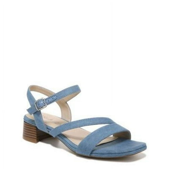 Wide Width Women's Julep Strappy Sandal by LifeStride in Denim Blue Fabric (Size 9 W)