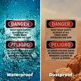 thumbnail image 6 of (2 Pack) Wear Safety Glasses When Operating Bilingual OSHA Danger Sign 18 Inch X 24 Inch Indoor / Outdoor Rust-Free Aluminum Metal Signs for Workplace, Workshop, and Construction Site,, 6 of 8