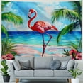thumbnail image 4 of PRATYUS Flamingo Tapestry Pink Flamingo at The Sea Beach Print Wall Hanging for Bedroom Living Room Animal Theme Wall Blanket Tapestries Leaves Wall Art Hanging Painting, 4 of 6