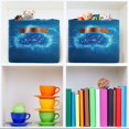 thumbnail image 6 of Blue Cloud with Glowing Lights Foldable Storage Basket,Canvas Fabric Foldable Storage Bins with Handles Open Home Storage Bins Boxes for Toy Book Shelf Closet Baskets, 6 of 8