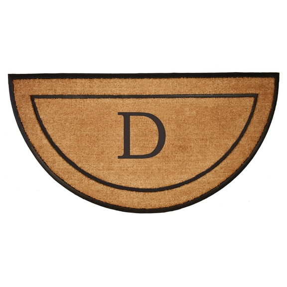 The General Half-Circle Monogram Doormat , 36" x 72", Letter D