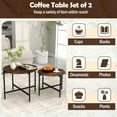 thumbnail image 4 of CRXX Nesting Coffee Table Set of 2, Round Coffee Tables with Wood Tabletop & Heavy-Duty Metal Frame, Modern Circle End Table & Side Tables, Nesting Tables for Living Room, Bedroom-Rustic Brown, 4 of 10