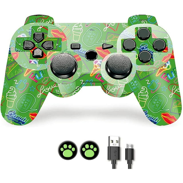 Wireless 2.4G Bluetooth Handle Controller for PS3 Dual Vibration Motor Long Battery Life Multi-Color Compatible with Multi-Platform
