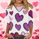 thumbnail image 1 of RKSTN Valentines 3/4 Sleeve Tops for Women Oversized Crewneck Valentine's Day Graphic Printed Short Sleeve T Shirt Womens Casual Round Neck Loose Comfy Loves Heart Print Three Quarter Sleeve Shirts, 1 of 6