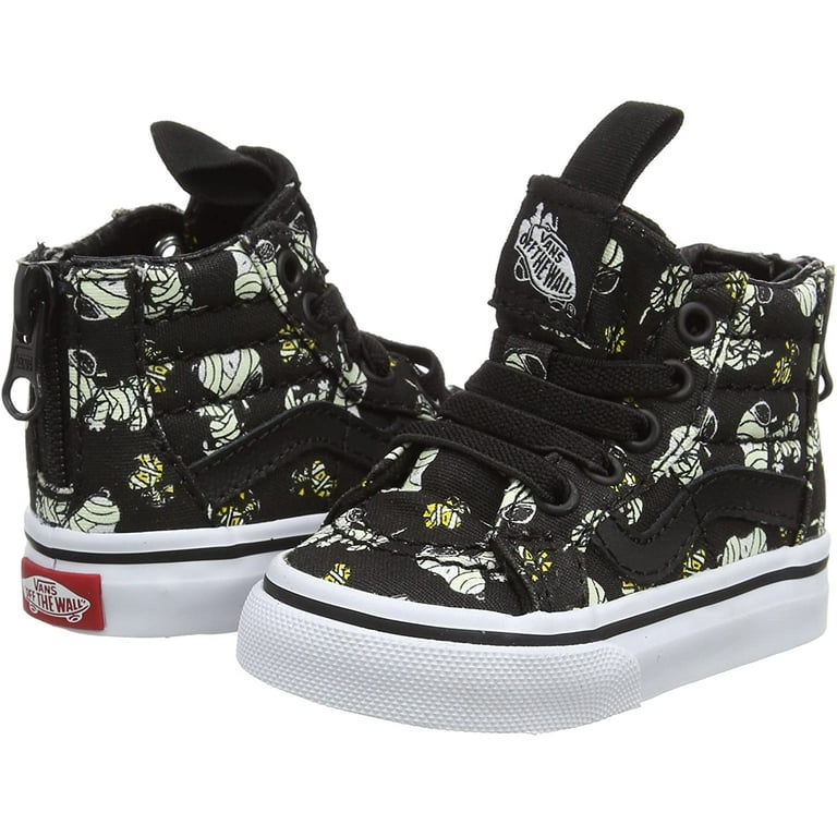 begynde I forhold horisont Vans Off The Wall Infant Toddler X Peanuts Snoopy Glow-In-Dark Mummies SK8- Hi Zip Shoes (Toddler 5) - Walmart.com
