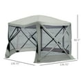 thumbnail image 6 of 12' x 12' Pop Up Tent, Hexagon Screen House Portable Gazebo Canopy Shelter with Mesh Netting Walls, Carry Bag and Shaded Interior, Beige, 6 of 7