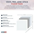 thumbnail image 4 of PowerSellerUSA Vinyl Self Adhesive Floor Tiles, 12x12 inches with 1.2 mm Thick Contemporary Design Peel and Stick Floor Tile Stickers, Square Flooring Tiles for Kitchen, White Themed, Abstract, 4 of 8