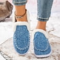 thumbnail image 4 of XIMIN Women's Flat Fluffy Snow Boots Ankle Booties Faux Fur Lining Anti-Slip Slip on Loafer Casual Winter Warm Outdoor Cold Weather Plush Short Booties, 4 of 6