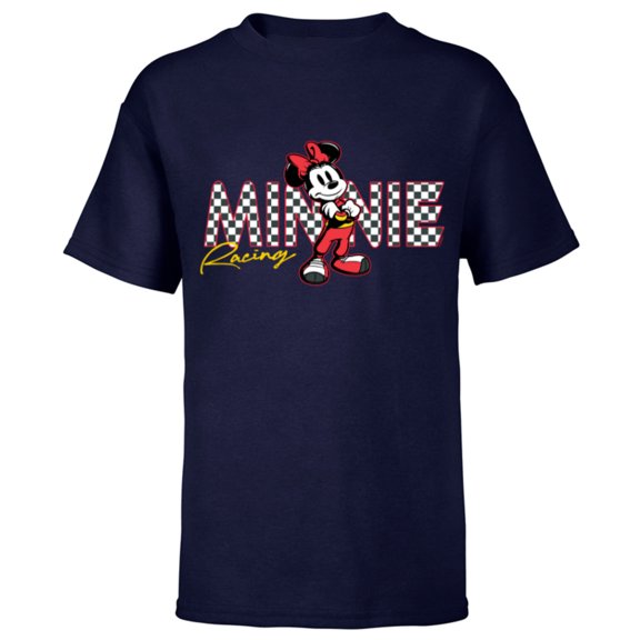 Disney Minnie Mouse Racing Mickey & Friends Race Car Drivers - Short Sleeve T-Shirt for Kids - Customized-Navy