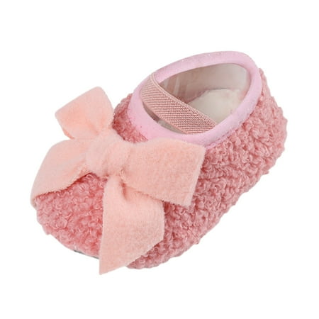 

Qufokar Baby Shoes Girl Size 1 Shoes Baby Boy Baby Girls And Boys Warm Shoes Soft Comfortable Cotton Shoes Toddler Bowknot Warming Shoes Princess Shoes