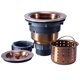 thumbnail image 1 of KONE Conjunto de desagüe para fregadero de 3/1-2 pulgadas, kit de desagüe para fregadero de cocina de cobre antiguo, cesta para fregadero de acero inoxidable, colador, tapón de goma, tapa de sellado/c, 1 of 1