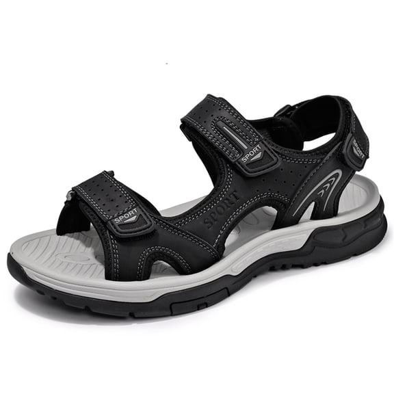 LASUDRAA Mens Comfort Sandals Adjustable Straps Casual Summer Beach Shoes Lightweight Non‑Slip Outdoor Footwear