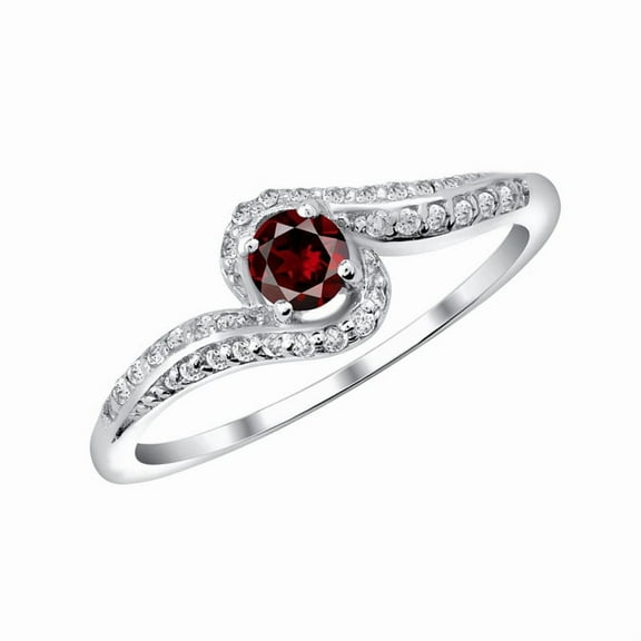 925 Sterling Silver Natural 3.00 Mm Red Garnet Gemstone Birthstone Jewelry Ring