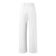 thumbnail image 6 of Diufon Trendy Pleated Lounge Pants for Women Button Down Solid Color Wide Leg Pants Trousers with Pockets, 6 of 7