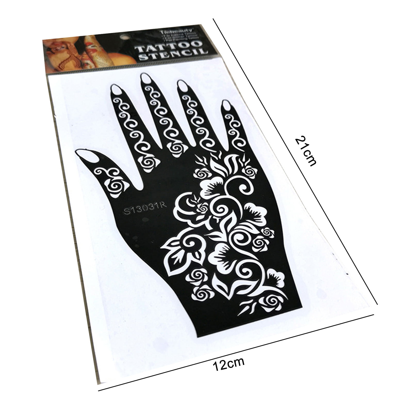1PC Glitter Tattoo Stencil Drawing For Painting Airbrush Tattoo Stencils  For Tattoos Temporary Henna Templates Stickers #275072