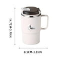 thumbnail image 3 of Large Capacity Coffee Cups Double Stainless Steel Mug Solid Color Insulated Cup with Lid Portable Heat Insulation Coffee Mug for Woman Man Commuting Office Home, 3 of 7