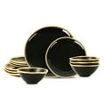 thumbnail image 2 of Christian Siriano Akoya 12-Piece Dinnerware Set Porcelain, Black, 2 of 7