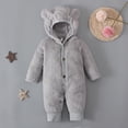 thumbnail image 1 of Herrnalise - Traje de nieve de forro polar para bebé recién nacido, mono de invierno con banderines, mono con capucha cálido de dibujos animados, conjuntos para niñas y niños, ahorros de verano, 1 of 8