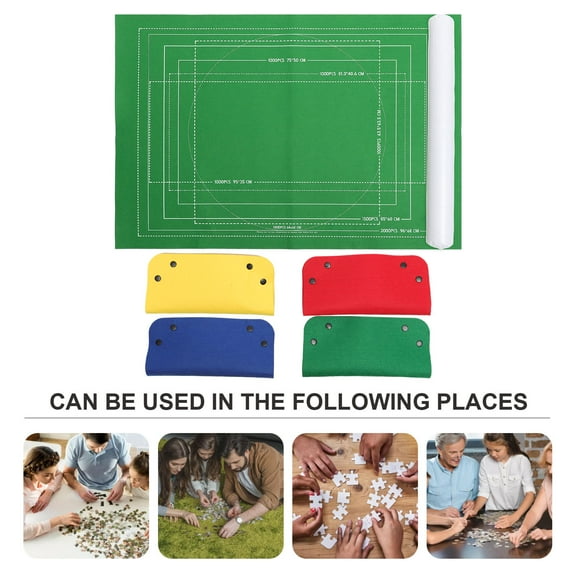 LOLIPPYY 1 Set of Felt Puzzle Mat Roll Up for Puzzle Enthusiasts with Easy Sorting
